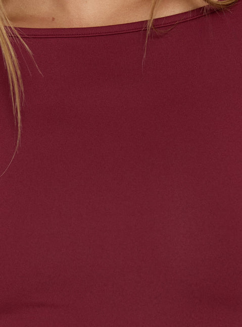 Henrieta Lace Up Maxi Dress Burgundy