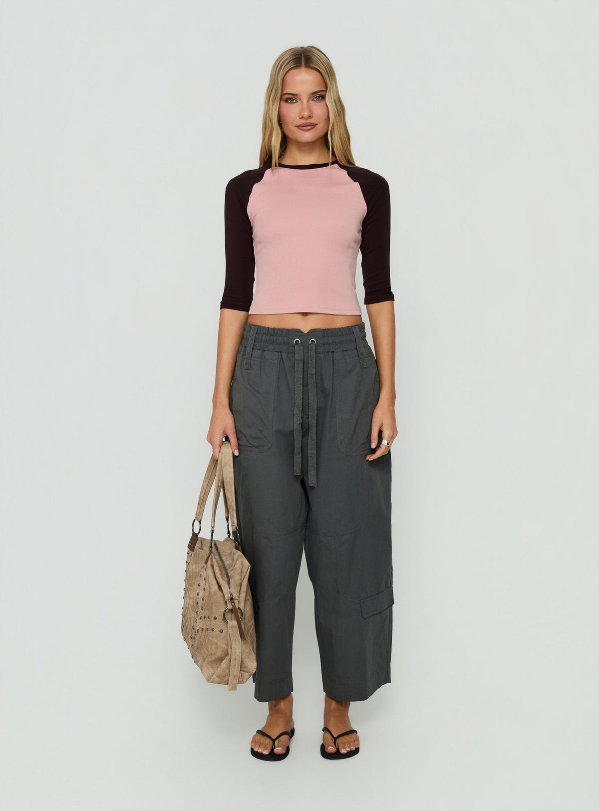 Kikkie 3/4-Arm Raglan Rosa / Pflaume