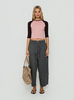 Kikkie 3/4-Arm Raglan Rosa / Pflaume