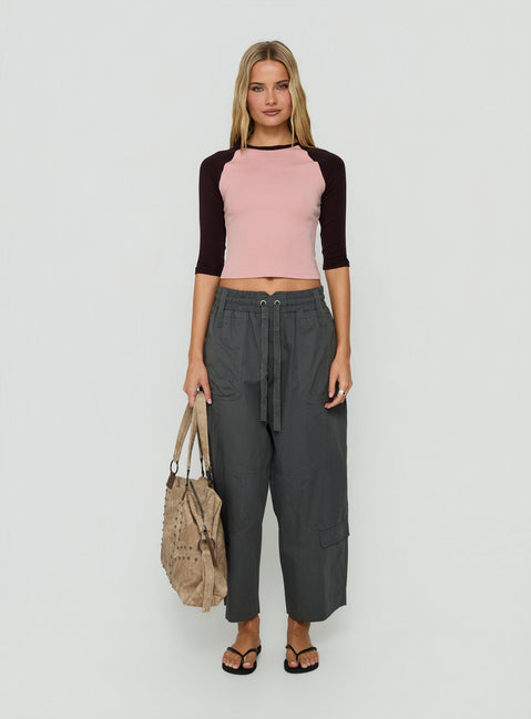 Kikkie 3/4-Arm Raglan Rosa / Pflaume