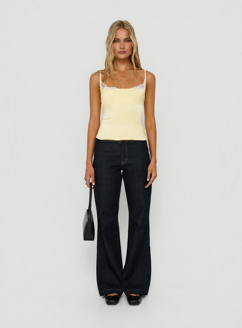 Renaissance Satin Corset Top Lemon