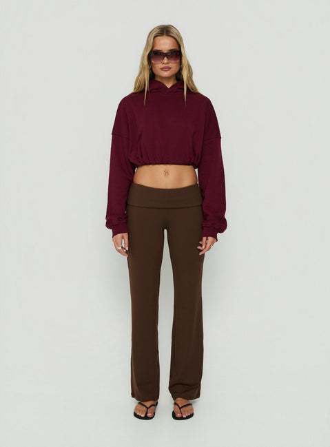 Daily Define Foldover Waist Pants Brown