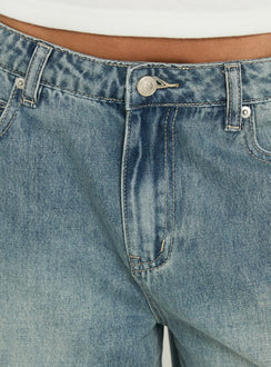 Kings Low Rise Jorts Vintage Mid Blue Wash
