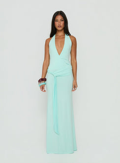 So Major Draped A-Line Maxi Dress Blue