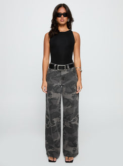 front view of model wearing Princess Polly Majesty Tie Back Bodysuit Black Sleeveless 