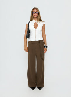 Yalanda Cut Out Collared Top White