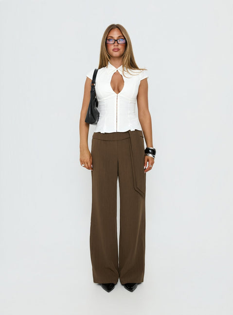 Yalanda Cut Out Collared Top White