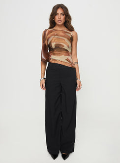 front view of model wearing Princess Polly Whity Top Multi Sleeveless Crew Neck 