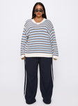 Karolyn Sweater Blue Stripe Curve