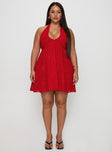 Moriah Halter Mini Dress Red Curve