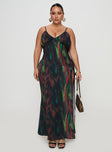 Feather Maxi Dress Multi Curve