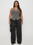 First Place Low Rise Satin Pant Black Curve