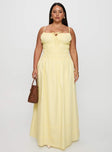 Loralei Shirred Maxi Dress Yellow Curve