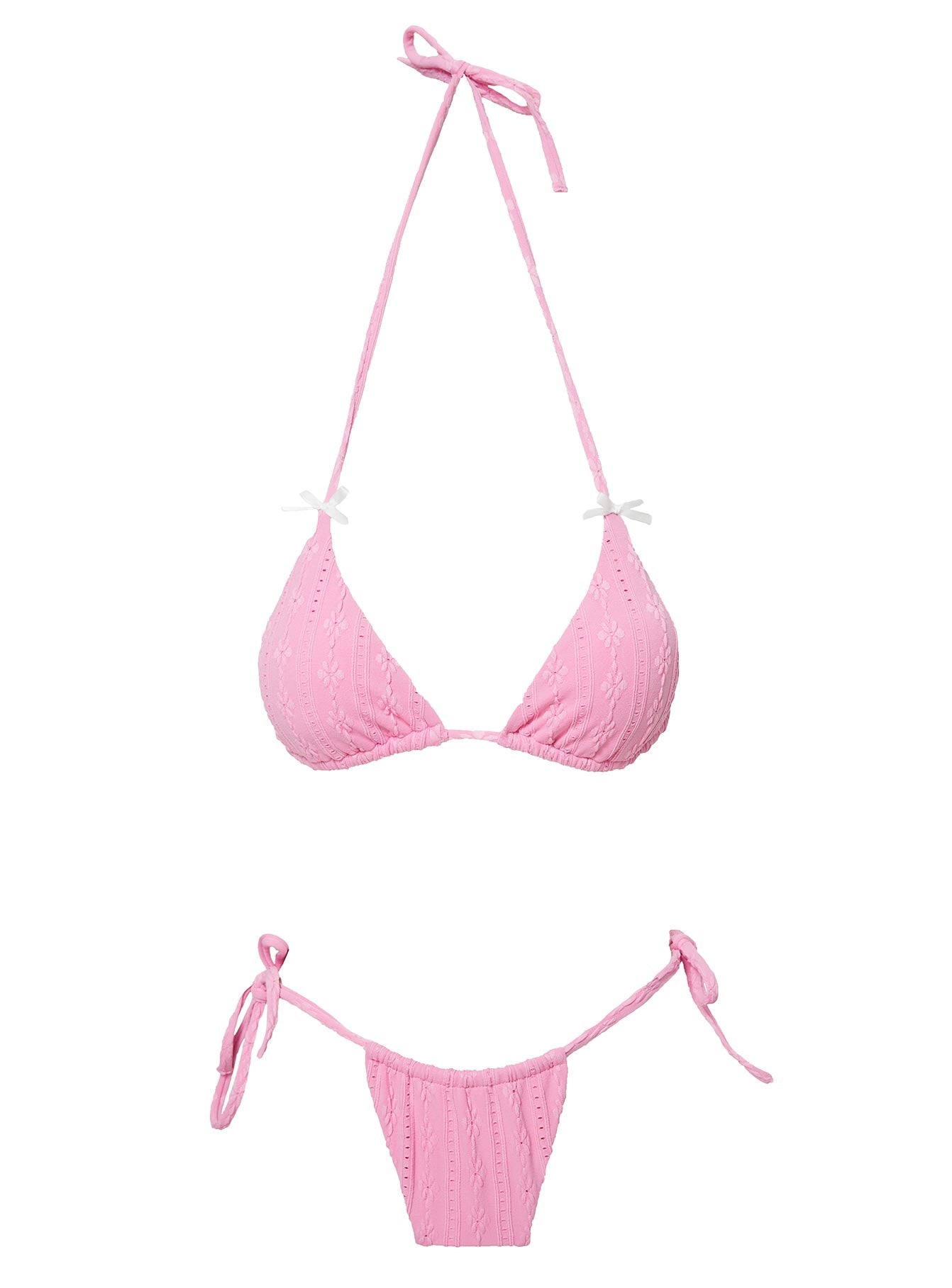 Jenner Triangle Anglaise Bikini Top Bubblegum Pink