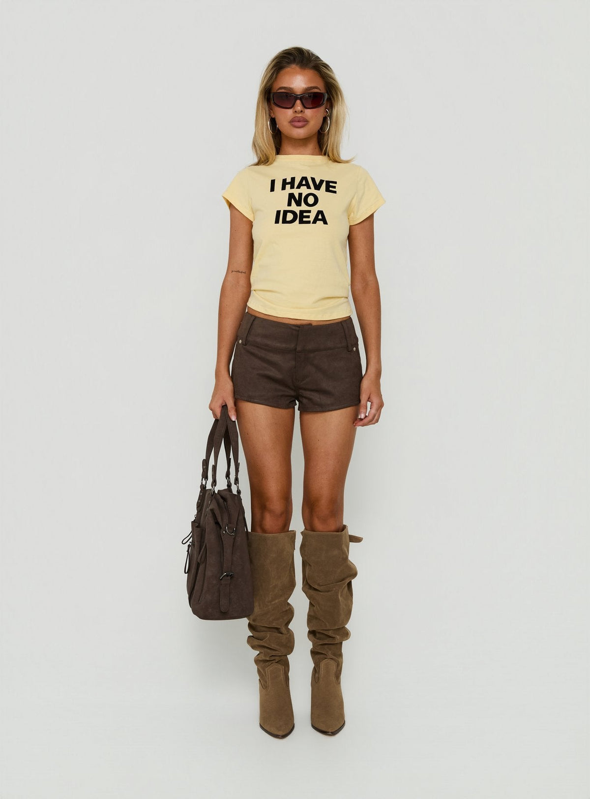 Lydee Mini-Shorts zum Schnüren Braun