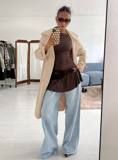 Ramos Low Rise Wide Leg Jeans Hellblaue Waschung Petite