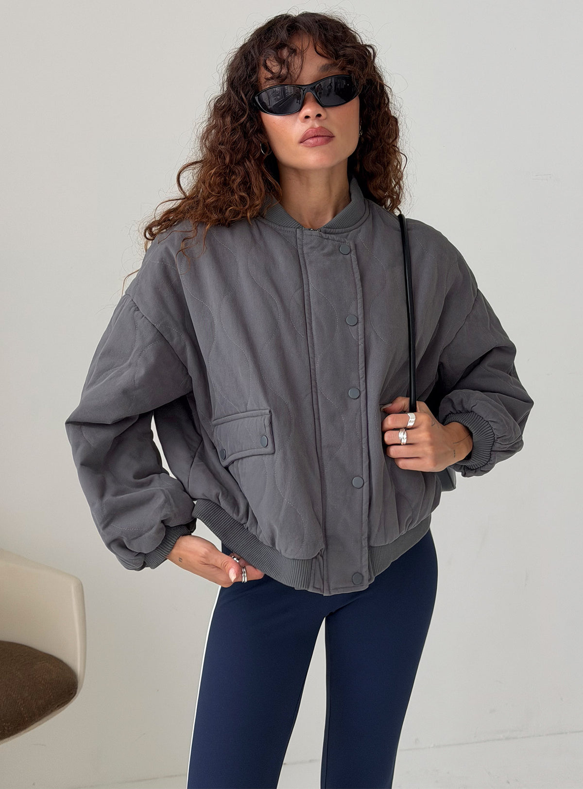 Steppjacke Stick Season Grau