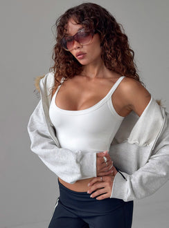 Kasper Figurbetontes Longline Tanktop Weiß