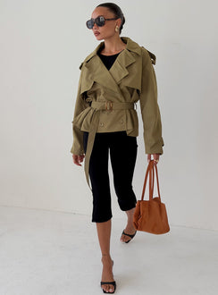 Eldora verkürzter Trenchcoat Grün