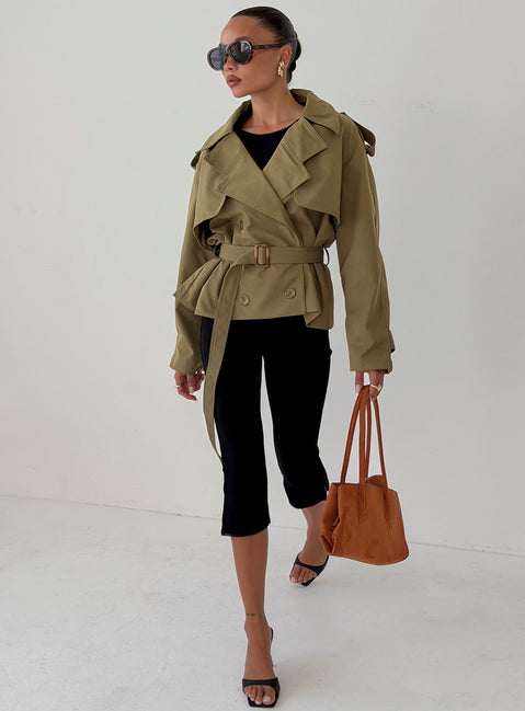 Eldora verkürzter Trenchcoat Grün