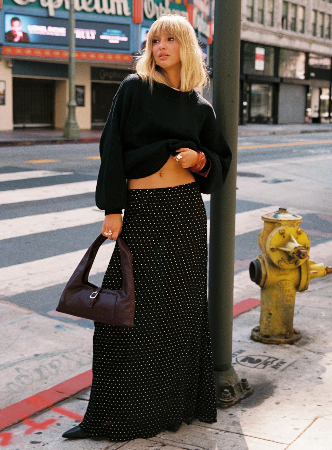 Ford Maxi Skirt Onyx Polka