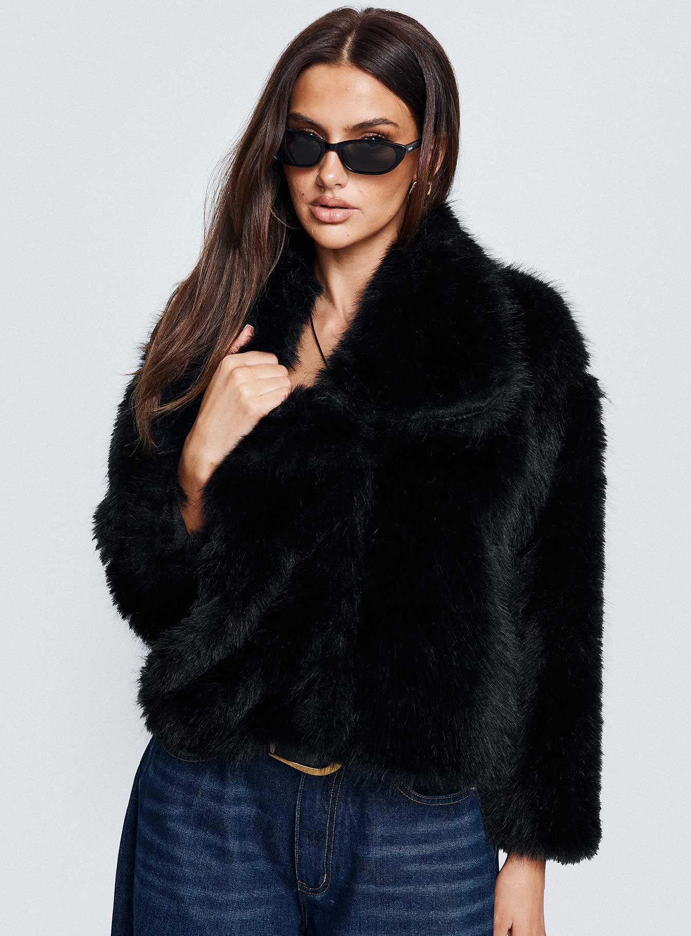 Wayland Faux Fur Jacket Black