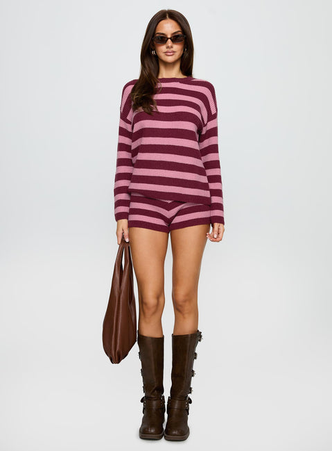 Whole New World Knit Set Pink Stripe