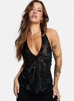 Eccentric Halter Top Black