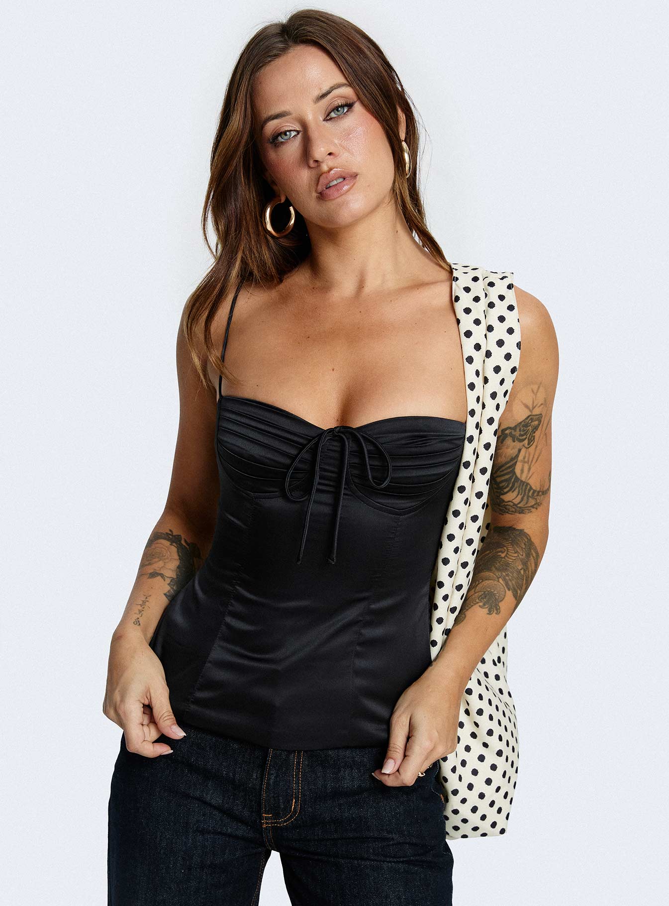 Hildy Tie Back Top Black