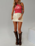 front view of model wearing Princess Polly Berries N Sweets Tank Red Sleeveless Crew Neck 