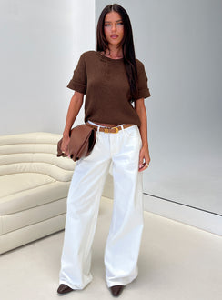 Brandii Button Up Top Chocolate