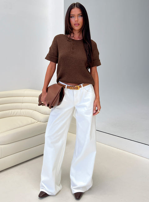 Brandii Button Up Top Chocolate