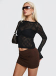 Karley Low Waist Mini Skirt Chocolate Tall