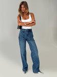 Carsen Wide Leg Jeans Washed Blue