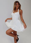 Sweet Words Halter Mini Dress White