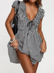 Wescott Gingham Romper Black / White Tall