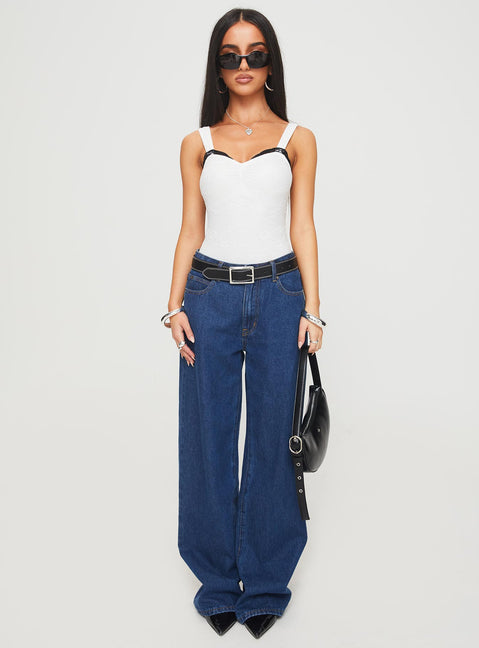 back view of model wearing Princess Polly Landry Lace Bodysuit White Sleeveless 