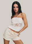 Leary Strapless Top White