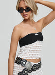 Magic Wand Strapless Top Black/white