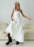 front view of model wearing Princess Polly Heart Shaped Maxi Dress White Square Neck 