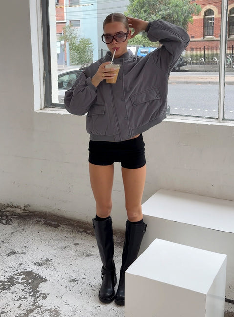 Stick Season Quilted Jacket Grey