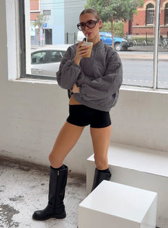 Baseline Low Rise Rib Shorts Black