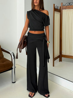 Hadlia Tie Waist Trousers Black