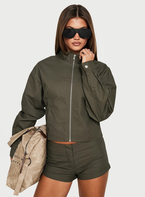 Avorie Micro Shorts Khaki
