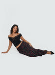   front view of model wearing Princess Polly Donabella Mesh Maxi Skirt Black / Red Maxi 