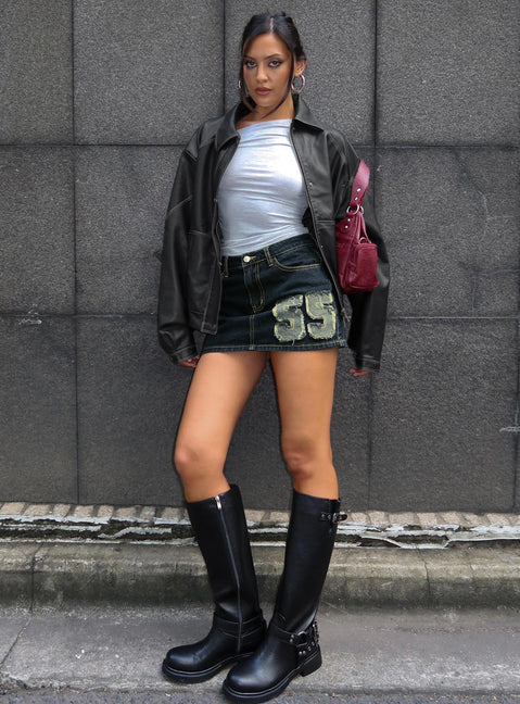 Jaxton Faux Leather Jacket Black