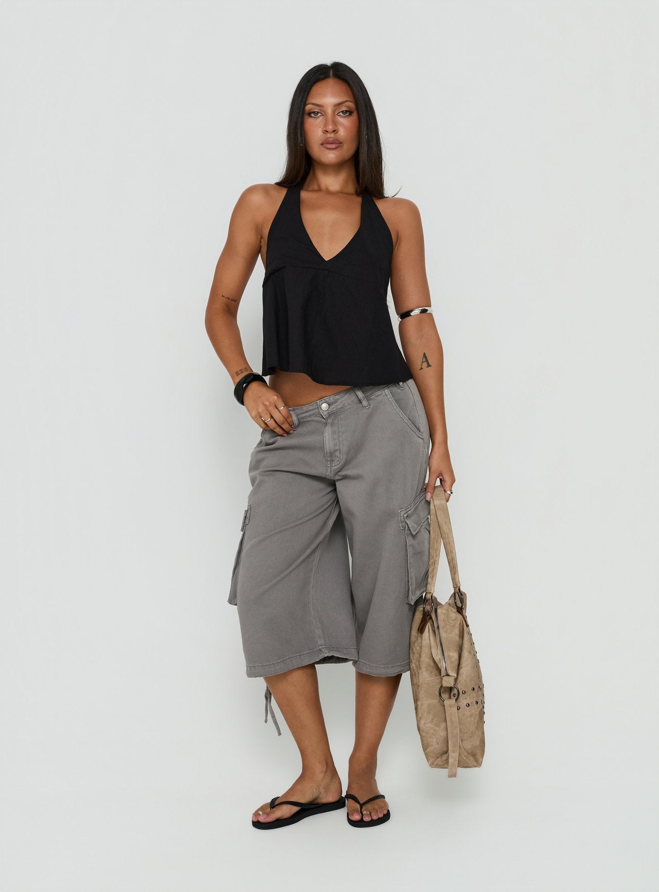Hudsen Longline Cargo Shorts Anthrazit