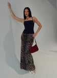   front view of model wearing Princess Polly Ergo Maxi Skirt Leopard Maxi 