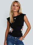 Currents Cut Out Detail Top Black