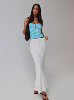 Mercer Linen Blend Maxi Skirt White